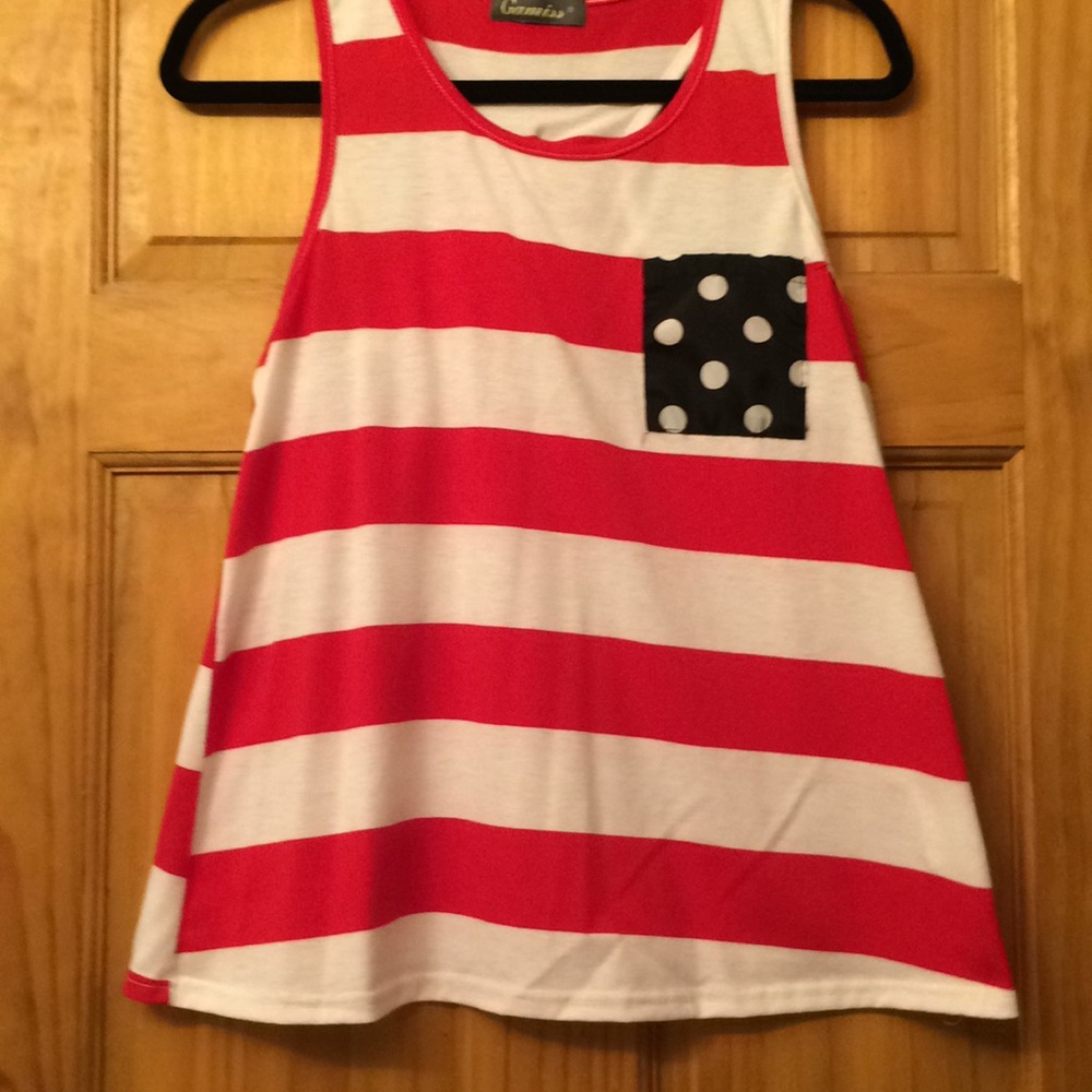 Red, white, and blue tank top